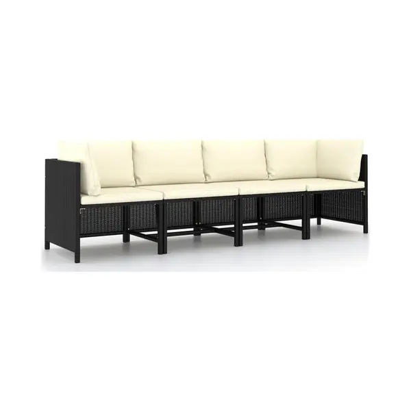 VidaXL 313515 Gartenbank Rattan, Stahl thumbnail