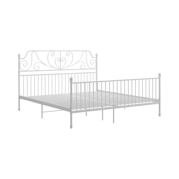 Vidaxl - Bed Frame Without Mattress White Metal 180x200 Cm Super King thumbnail