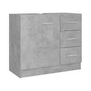 VidaXL Waschbeckenunterschrank Betongrau 63x30x54 Cm Holzwerkstoff
