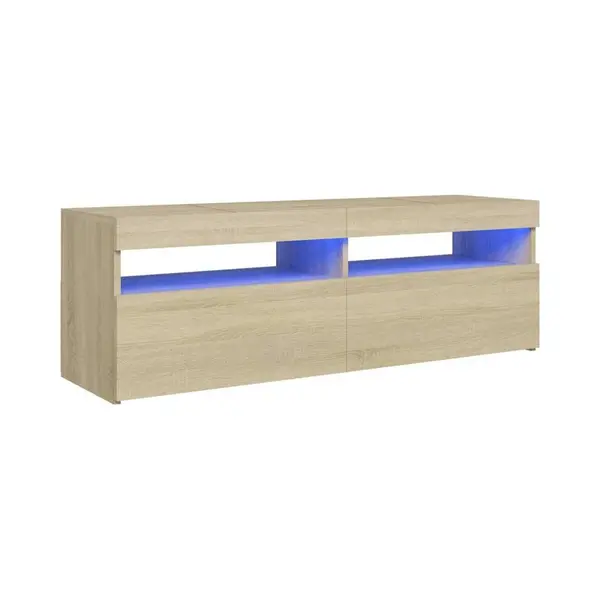 Vidaxl - Tv Cabinet With Led Lights Sonoma Oak 120x35x40 Cm thumbnail