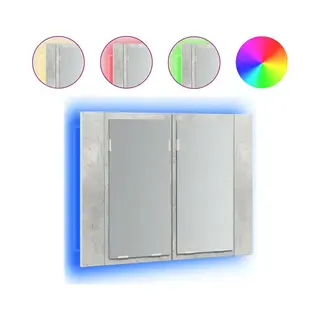 Led-bad-spiegelschrank Betongrau 60x12x45 Cm Acryl Vidaxl