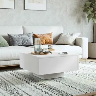 VidaXL Salontafel, Spaanplaat, 60 X 60 X 31, 5 Cm, Glanzend Wit.