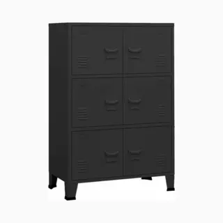 VidaXL Lagerschrank Industrial Schwarz 75x40x115 Cm Metall