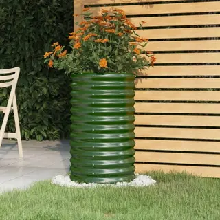 Pflanzkübel Verzinkter Stahl 40x40x68 Cm Grün Vidaxl
