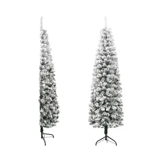 VidaXL Künstlicher Halb-Weihnachtsbaum Mit Schnee Schlank 240 Cm