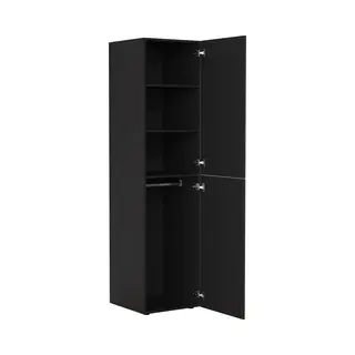 TheBestOf Furniture Kledingkast Smal Hoog - Legplanken En Hanggedeelte - Zwart