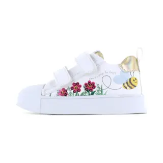 Shoesme Witte Sneaker Met Bloemen