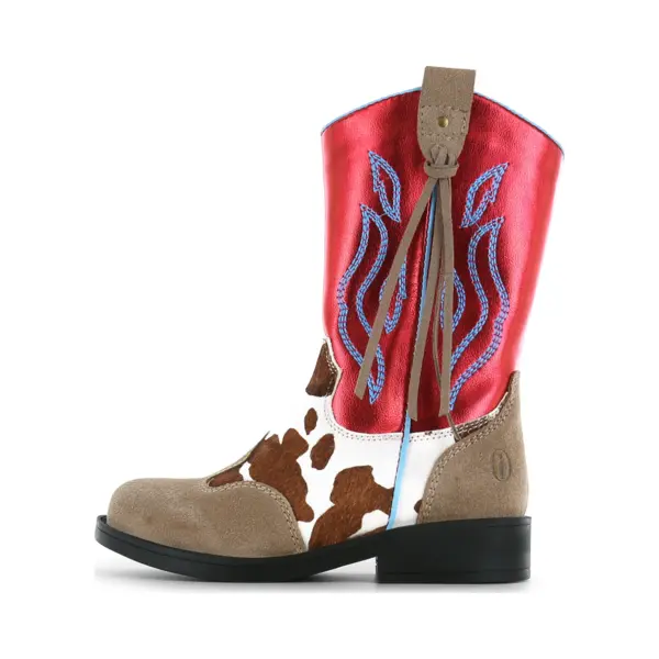 Shoesme Rote Westernstiefel Mit Aufdruck thumbnail