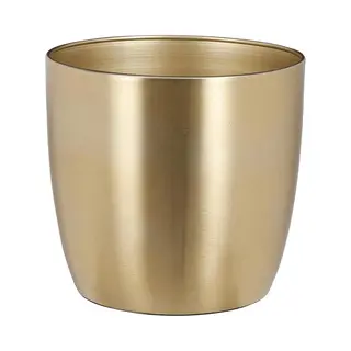 Mica Decorations Plantenpot - Metaal - Goud - D16 X H15 Cm - Bloempot
