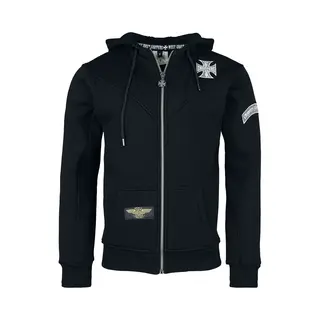 West Coast Choppers Wcc Og Classic Panel Zip Hoodie Kapuzenjacke Schwarz In 3XL