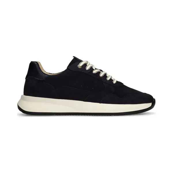Manfield Dunkelblaue Veloursleder-Sneaker thumbnail