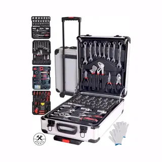 4toolz® Gereedschapskoffer Xxl - 1020-delig - Aluminium Trolley Met Wielen