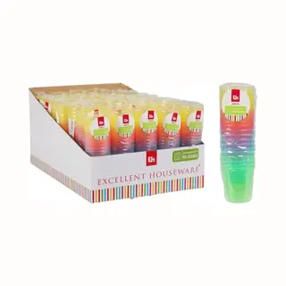 Excellent Houseware Shotglas - 20x - Kleuren - Kunststof - 30 Ml - Herbruikbaar