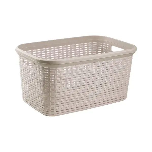 Plasticforte Wasmand - 35 Liter - Rotan - Taupe - Kunststof - 53 X 36 X 26 Cm thumbnail