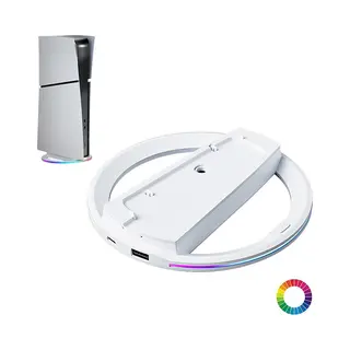 Yono Verticale Standaard Geschikt Voor Playstation PS5 - Digital - Disc - Slim - Pro - Met Verlichting - Voet - Houder - Wit