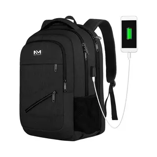 Navy Madden Rugzak Met Usb Oplaadpoort 17, 3 Inch Zwart Luxe Laptop Rugtas - Schooltas - Heren - Dames - Jongens - Meisjes - Waterafstotend -