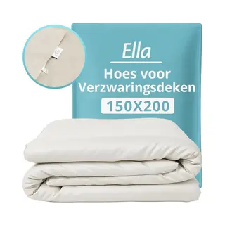 Ella Bettbezug 150x200 Cm Für Gewichtsdecke - Hergestellt Aus 100% Baumwolle - Geeignet Für 7 Kg Und 9 Kg Gewichtsdecken - Naturweiß