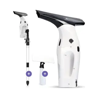 Motionflow Vacuüm Raamwisser Met Verlengstuk 61cm - Raamtrekker Met Telescoopsteel - Elektrische Ruitenreiniger Met Inwasser - Ramenwasser Oplaadbaar