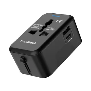 TravelHawk Reiseadapter Weltweit, Steckdosenadapter, 20W Typ G, Typ A Usb-C Und Usb, Reisestecker, Schnellladegerät, Universal Adapter Für
