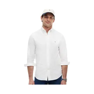 Tommy Hilfiger Hemd Solid Heritage MW0MW35774 Weiß Regular Fit