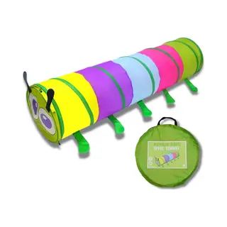 Mamboe Kruiptunnel Rups - 180x46cm - Inclusief Draagtas - Speeltunnel Voor Kinderen - Kruiprol - Opvouwbaar - Voor Binnen En Buiten