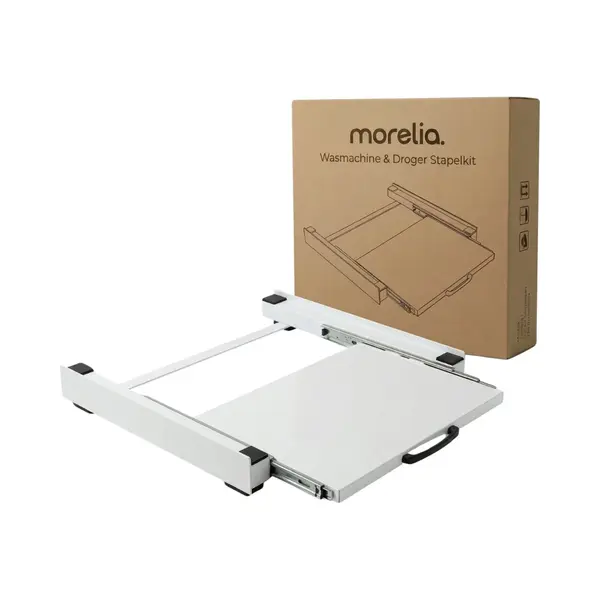 Morelia® Tussenstuk Wasmachine En Droger - Inclusief Droogrek - Stapelkit Wasmachine Droger - Universeel - Wit thumbnail