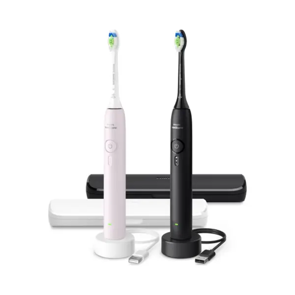 Philips 3100 series HX4072/42 electric toothbrush Adult Sonic toothbrush Black, Light pink thumbnail