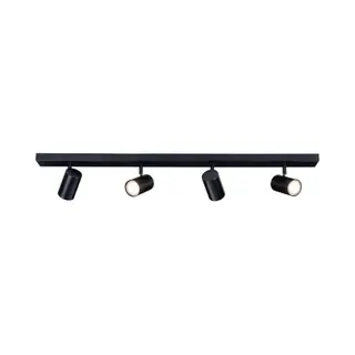 Ledvion - Led Plafondspot Dimbaar - GU10 - 4-lichts - Zwart - Rechthoek - Kantelbaar