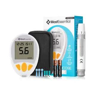 MostEssential Premium Glucosemeter Startpakket - Bloedsuikermeter - Bloedglucosemeter - Diabetes Meter - Alles In één Set - Inclusief Opbergtas,