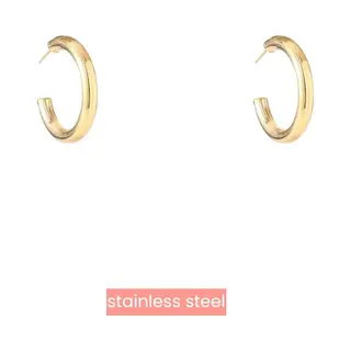 Go Dutch Label Oorringen Striped Hollow Hoop Goud