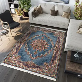 Muratap Isfahan Oosters Vloerkleed Nain - Laagpolig - Klassiek Vintage Tapijt - Blauw / Multi- 300x400 Cm