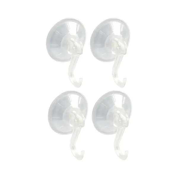 Amig Ophanghaken Met Zuignap - 4x - Kunststof - Transparant - Diameter 4, 5 Cm thumbnail