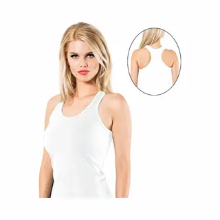 3 Pack Dames Halterhemd-Katoen-Wit-Maat M