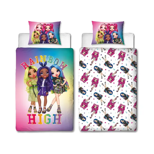 Rainbow High Dekbedovertrek - 140 X 200 Cm - Polyester - Kussensloop 60 X 70 Cm thumbnail