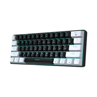 Hxsj V900 - Bedrade Gaming Toetsenbord - Mechanisch - Rgb - Blue Switch - 61 Keys - Zwart Wit