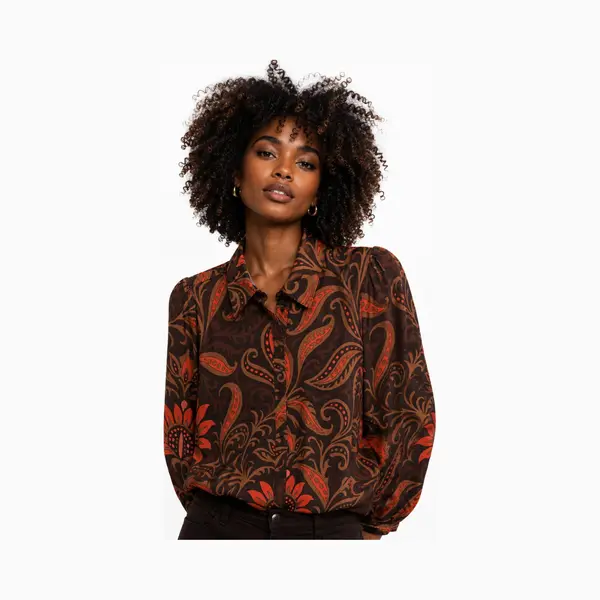 Geisha Blouse Met Grafische Print 63653 20 Red/brown Dames Maat - Xs thumbnail