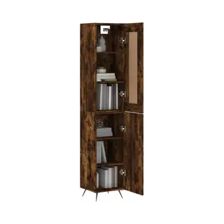 Highboard Räuchereiche 34, 5x34x180 Cm Holzwerkstoff Vidaxl