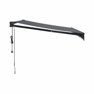 VidaXL Markise, Sonnenmarkise Mit Kurbel Automatisch, Gelenkarmmarkise Für Terrasse Balkon, Sonnenschutz Terrassenmarkise Balkonmarkise, Anthrazit 3,