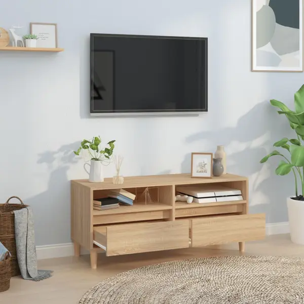 VidaXL Tv-meubel 100x34, 5x44, 5 Cm Bewerkt Hout Sonoma Eikenkleurig thumbnail