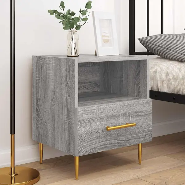 VidaXL Nachtkastjes 2 St 40x35x47, 5 Cm Bewerkt Hout Grijs Sonoma Eiken thumbnail