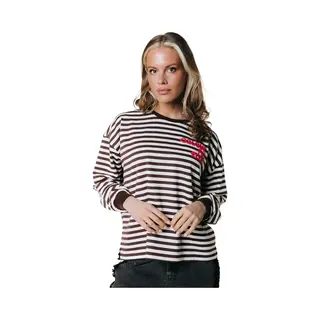 Colourful Rebel Striped Wavy Logo Longsleeve- M