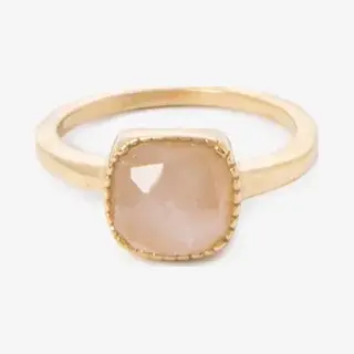 Sissy-Boy Gold Plated Ring Met Vierkante Steen