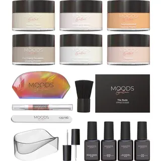 Moods Gellac - Dipping Powder Starters Kit - The Nude - 6 Kleuren - Acryl Nagels Starterspakket - Dip Nagels