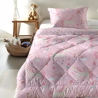 Zelesta® Comfort Kids Rainbow Unicorn 140x200 - Kinderdekbedovertrek - 30 Dagen Proefslapen - Wasbaar Hoesloos Kinderdekbed - Bedrukt Kinderdekbed -