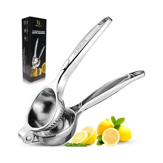 Hi Nature™ Robuuste Kwaliteit Citroenpers - Handmatige Citruspers - Roestvrij Staal - Zilver