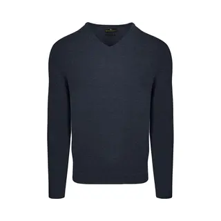 Steppin' Out Pullover V-hals Merinowol Navy - Maat S - Heren - Pullovers
