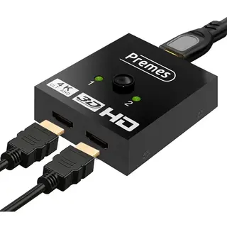Premes - Hdmi Switch - 4K@60hz - 2 In 1 Uit / 1 In 2 Uit - Hdmi Switch 2 Poorts - Hdmi Switcher 3D - Ultra Hd - Hdmi Switch Automatisch