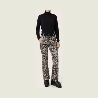 Emski Damen Softshell Skihose - Leopard Print – Wasser- & Winddicht, Atmungsaktiv, Gefüttert – Stylische Ski- Softshellhose Mit Panthermuster (Medium)