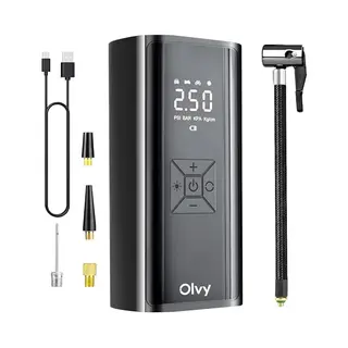 Olvy Compressor Bandenpomp - Draagbare Luchtcompressor - 7000 MAh - Elektrische Fietspomp - Fiets/Auto/Motor/Bal/Luchtbed