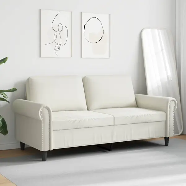 2-sitzer-sofa Creme 140 Cm Samt Vidaxl thumbnail